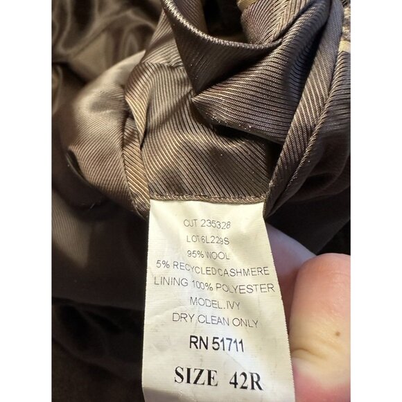 Lauren Ralph Lauren Wool Cashmere Brown Overcoat Peacoat Men's Size 42R - Picture 9 of 9